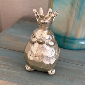 Crowned Bird Figurine in Champagne